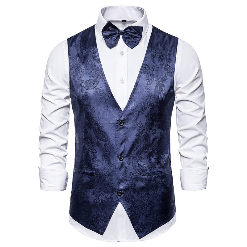 Men's Elegant Suit Vest with Fine Paisley Pattern Amarae