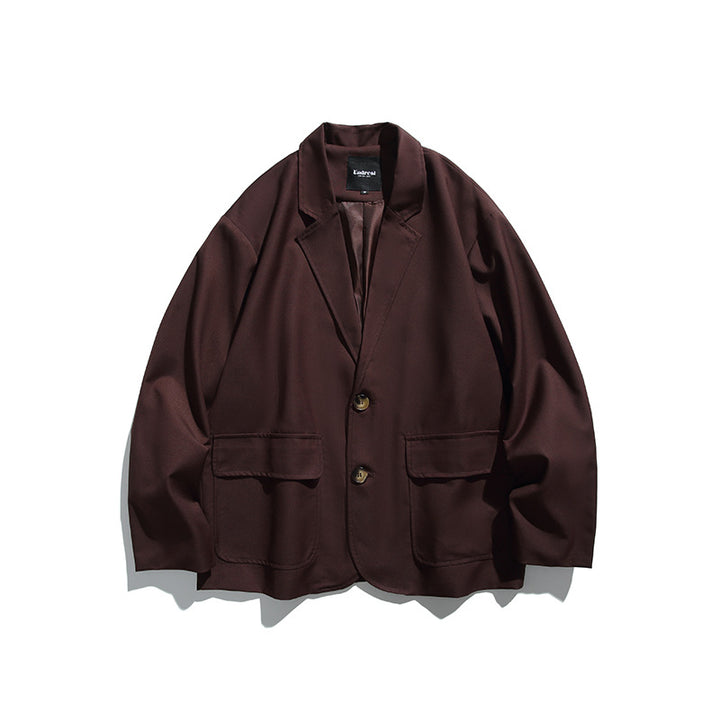 Men's Oversize Blazer in Boxy Cut with Flap Pockets and Light Padding Amarae