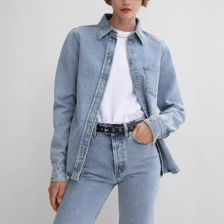Chemise en denim pour femmes à coupe décontractée Chic & Stil