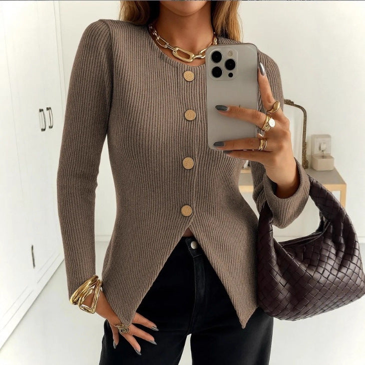 Dames élégant cardigan avec boutons décoratifs Chic & Stil