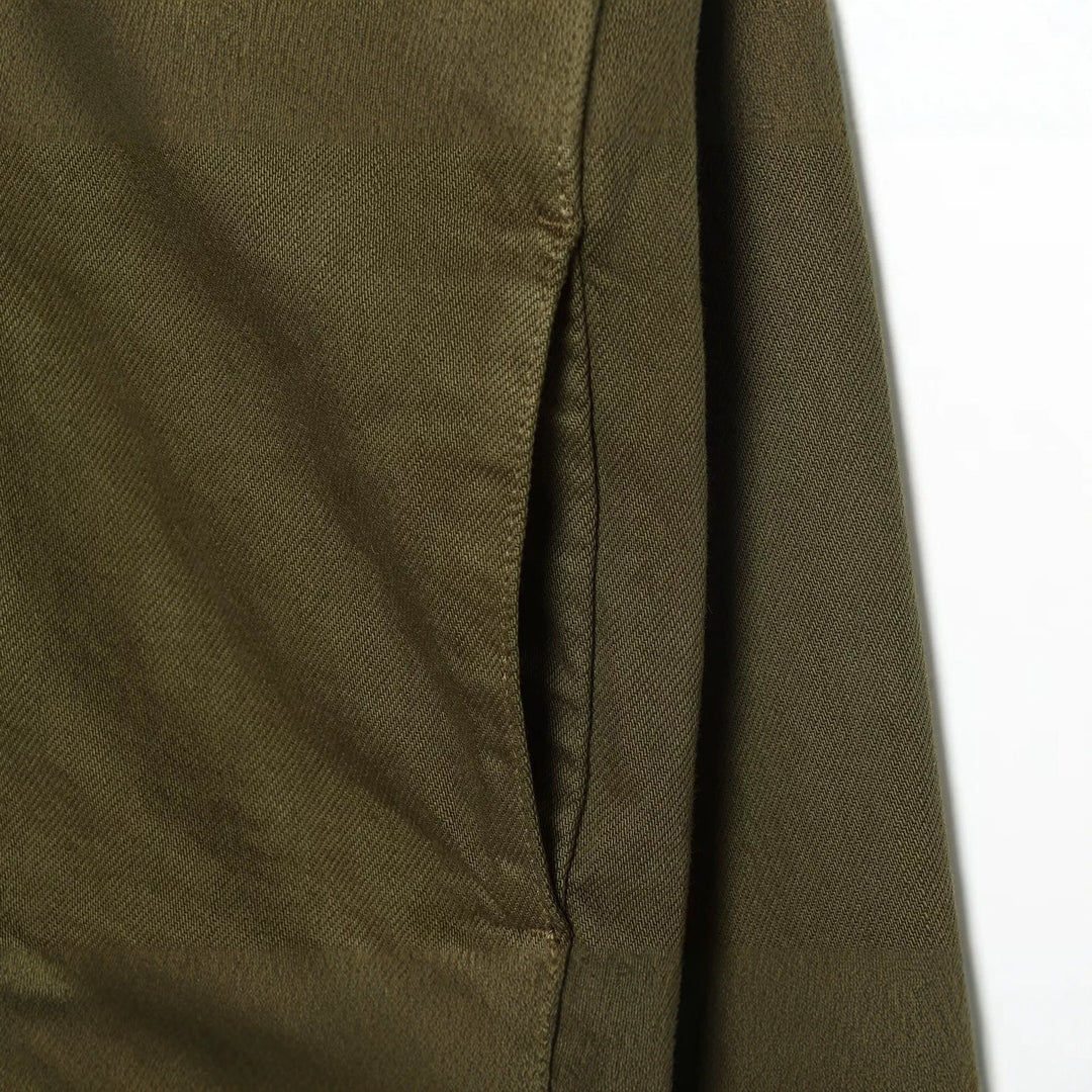 Women's Short Military-inspired Jacket with Stand Collar, Decorative Button Plackets and Full Zip Amarae