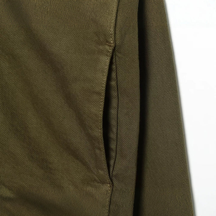 Women's Short Military-inspired Jacket with Stand Collar, Decorative Button Plackets and Full Zip Amarae
