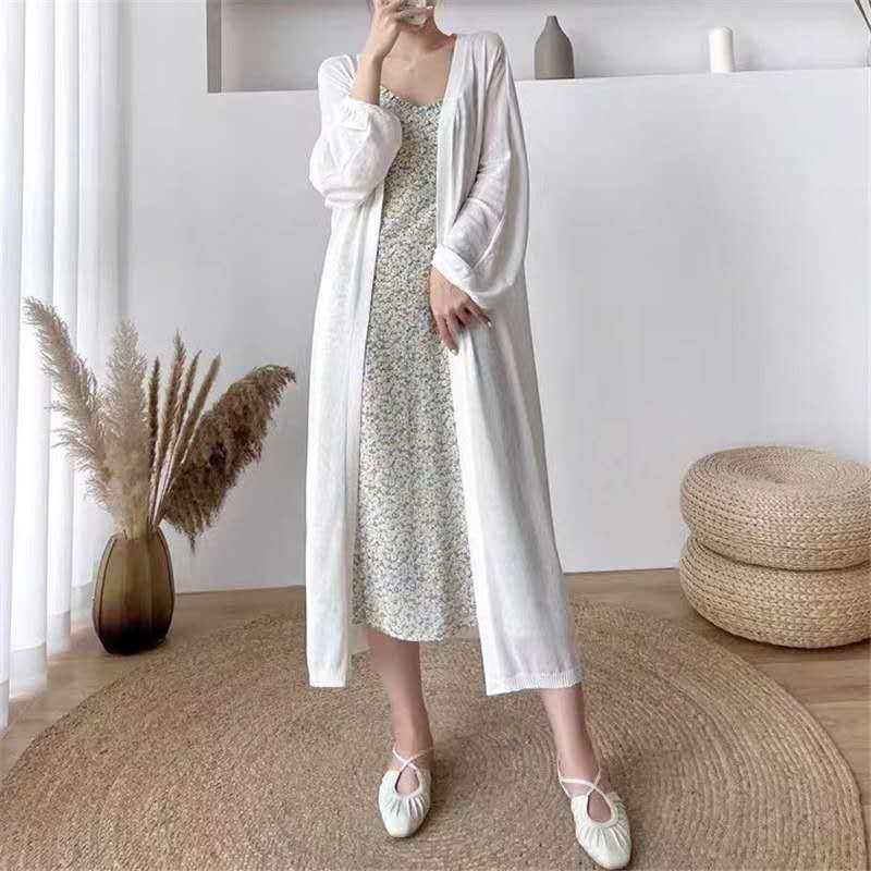 Robe maxi pour femmes avec superposition légère de kimono Chic & Stil