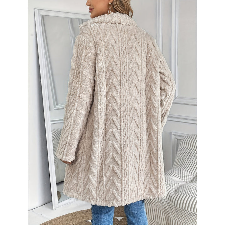 Ladies Teddy Plush Coat with Double-Breasted Closure and Structured Design Lune London