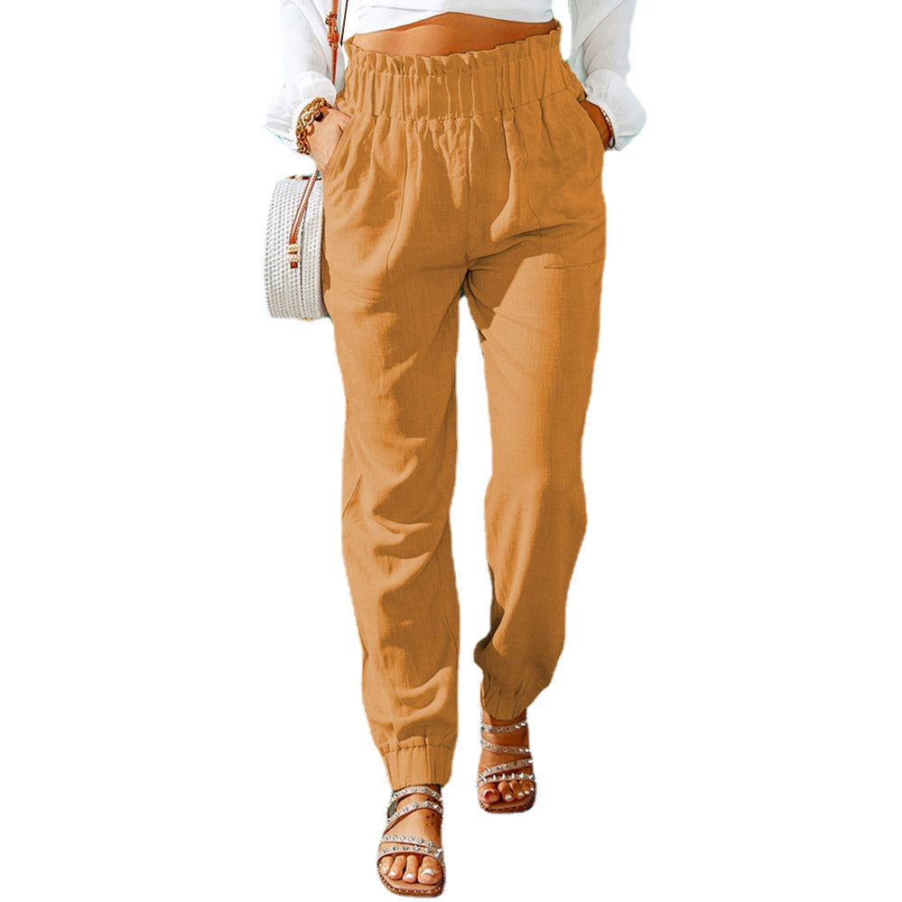 Comfortable and stylish summer pants for women with elastic waistband and practical pockets Lune London