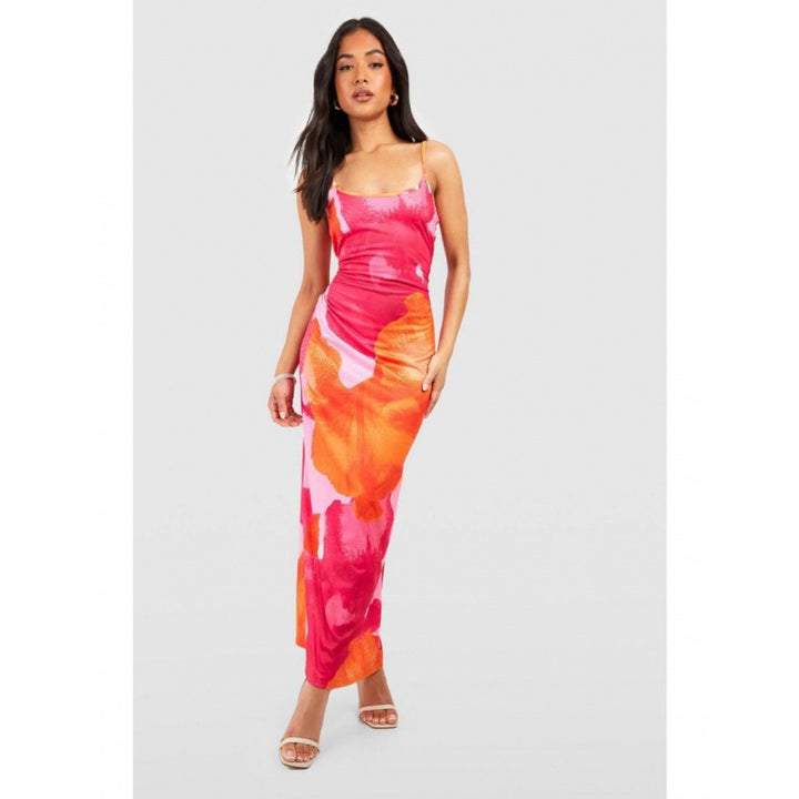 Maxi dress with floral print for women with spaghetti straps Lune London