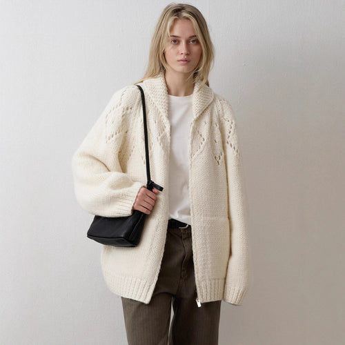 Gilet en tricot épais pour femme avec un design intemporel et des détails modernes Chic & Stil