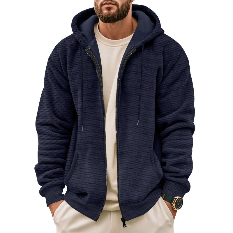 Men's hoodie with structured surface and functional pockets Amarae