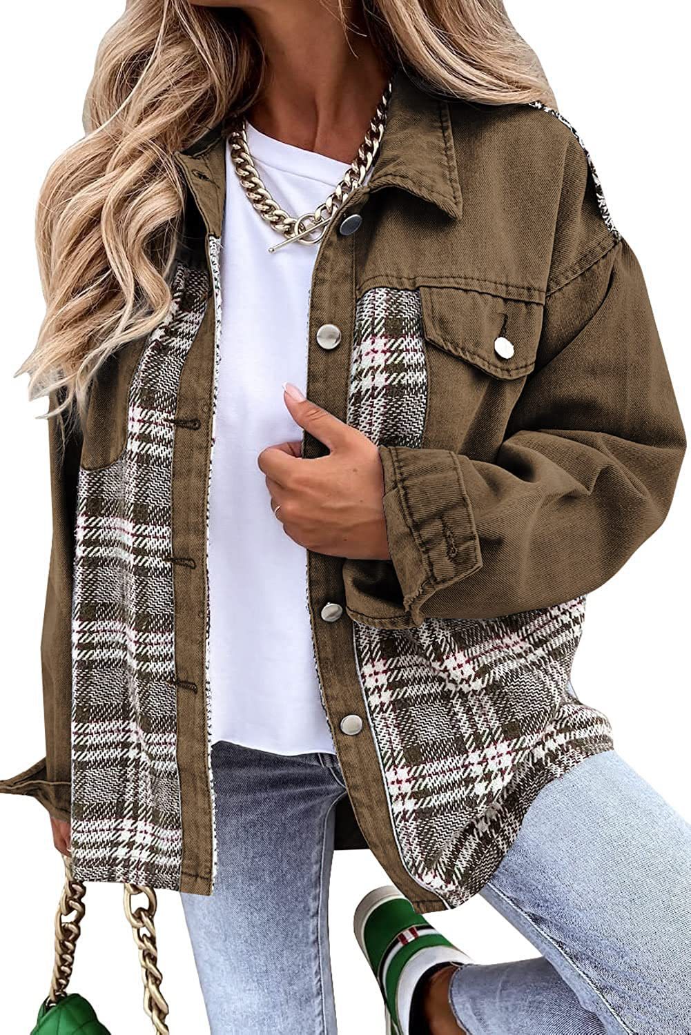 Chic and Stylish Women's Checkered Shirt Jacket