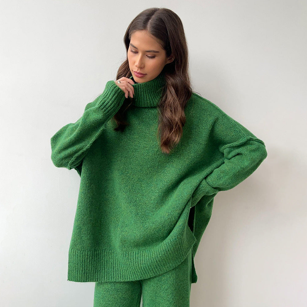 Ensemble Tricot Élégant pour Femmes avec Col Élevé et Coupe Ample Chic & Stil