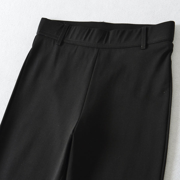 Women's high-waisted capri stretch pants with a slim silhouette and leg slit Amarae