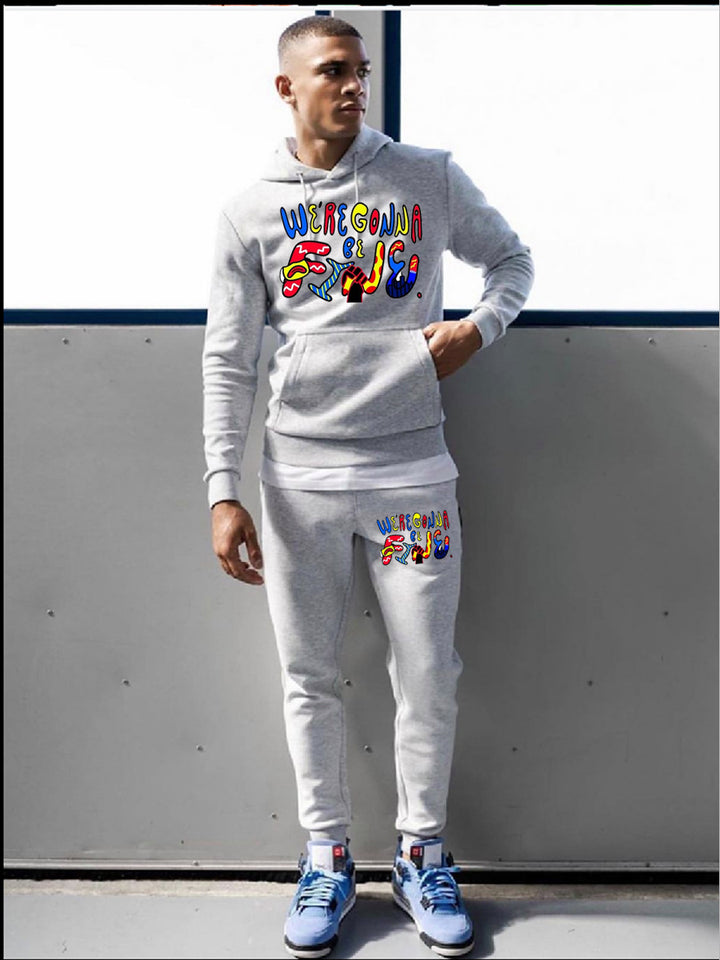 Casual hoodie and jogger set for women with inspiring print Lune London