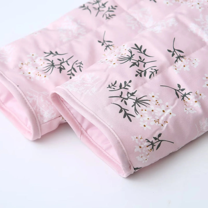 Quilted transition jacket for women with floral pattern and contrasting details Lune London