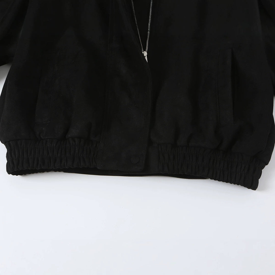 Women's Short Double-Breasted Peacoat with High Standing Collar and Shoulder Straps Amarae