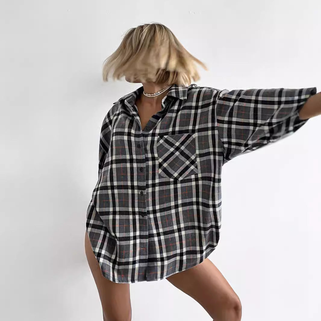 Amarae women's plaid overshirt