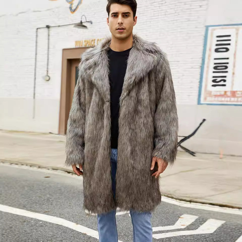 Luxurious faux fur coat for men with a modern design Lune London