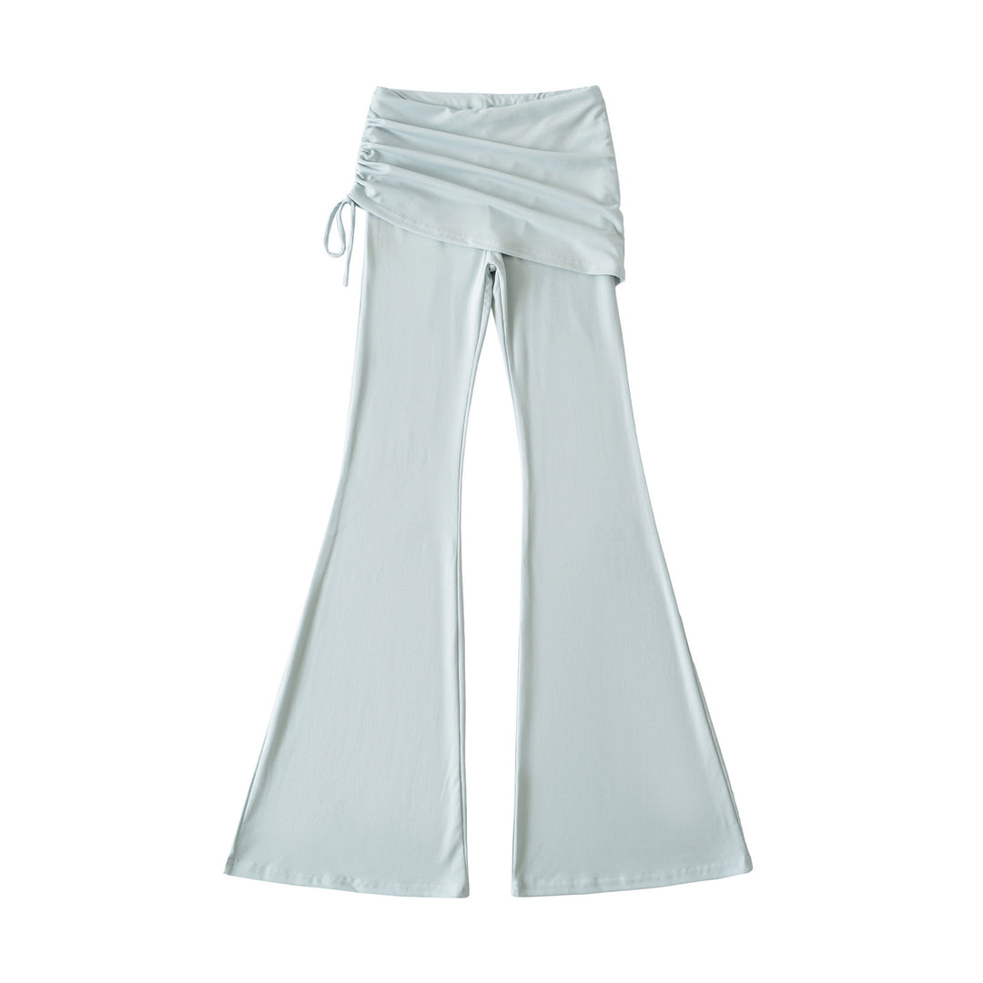 Women’s flared trousers with integrated mini skirt overlay and drawstring Amarae