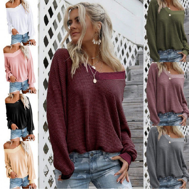 Pull en maille décontracté femme à épaules dénudées avec manches volumineuses Chic & Stil