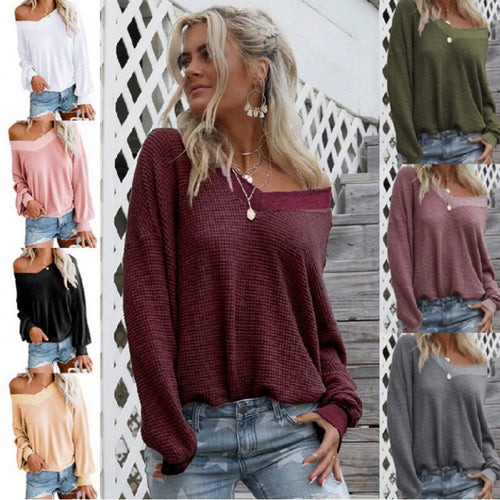 Pull en maille décontracté femme à épaules dénudées avec manches volumineuses Chic & Stil
