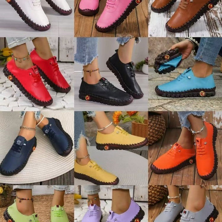 Women's lightweight, soft slip-on with hand-stitched rubber sole and elastic lacing Amarae