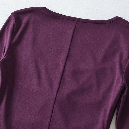 Women Layered Look Shirt with Knot Front, Three-Quarter Sleeves and Integrated Under Top Amarae