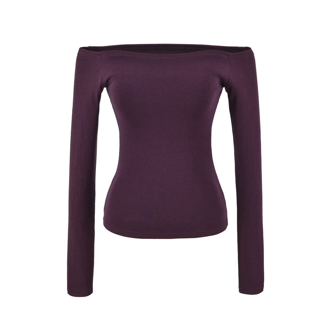 Women Fitted Off-Shoulder Long Sleeve made of Stretch Jersey Amarae
