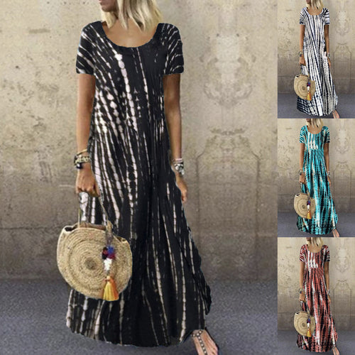 Amarae trendy striped pattern women's maxi dress