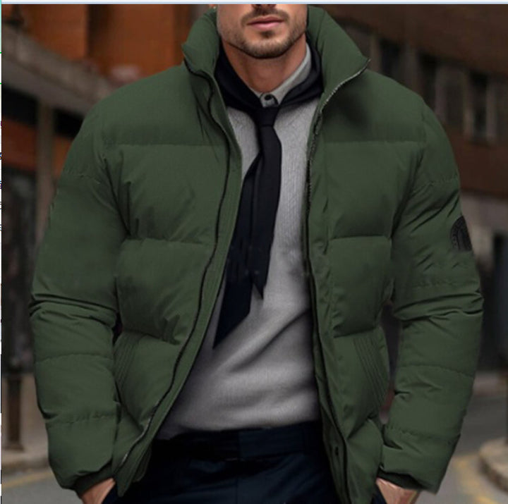 Quilted winter jacket for men with high collar and customizable closure Lune London