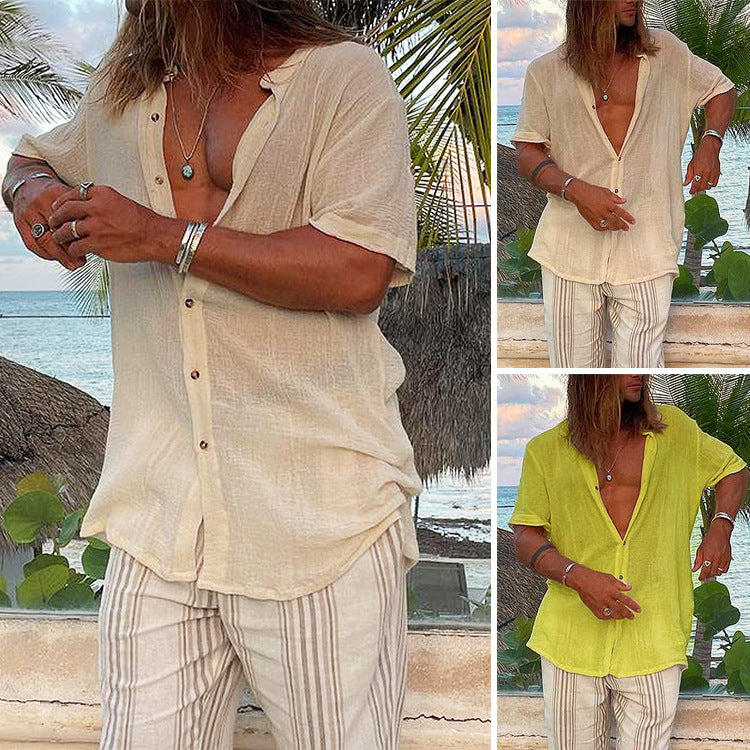 Lightweight summer shirt for men with short sleeves Lune London
