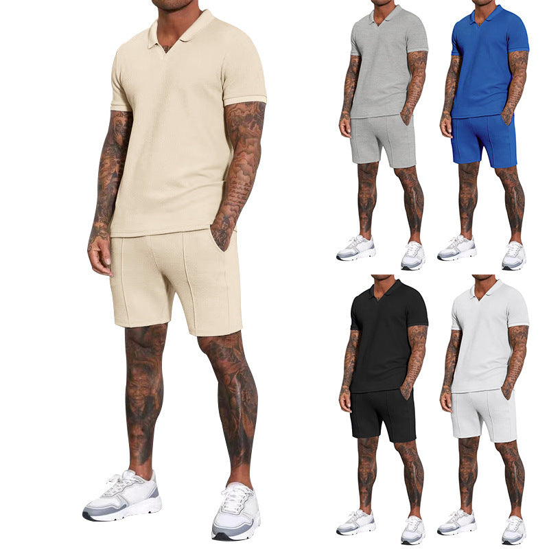 Men's short sleeve polo with a sporty fit and chic and stylish sports shorts