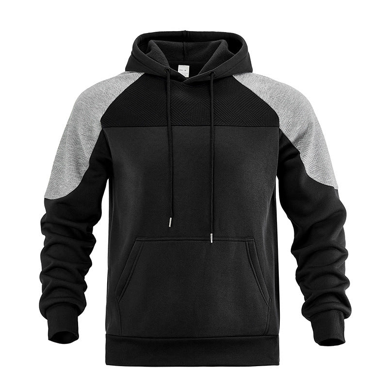 Sporty hoodie for men with textured design and contrasting sleeves Lune London