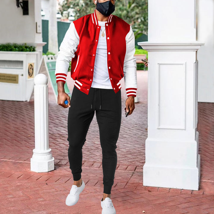 Men's university sport jacket with modern contrast elements Lune London