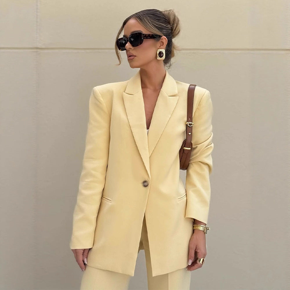 Women's Elegant Oversized Blazer with High Waist and Wide Leg Pants Amarae