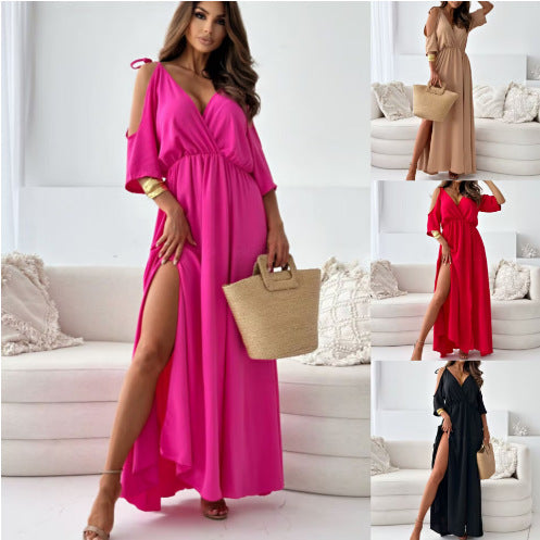 Elegant maxi dress for ladies with side slit Amarae