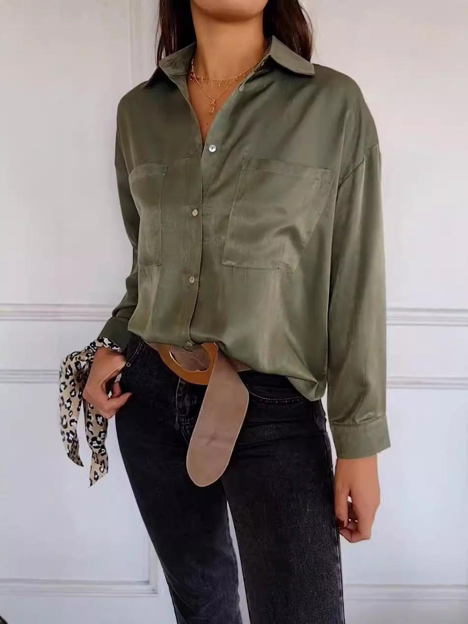 Ladies Elegant blouse with buttonhole and fine details Lune London