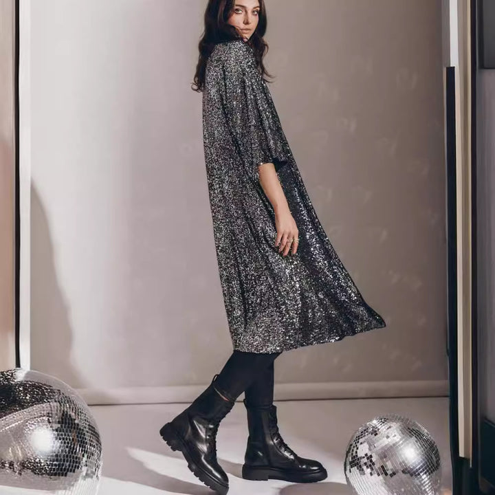 Ladies shimmering kimono with loose fit Lune London