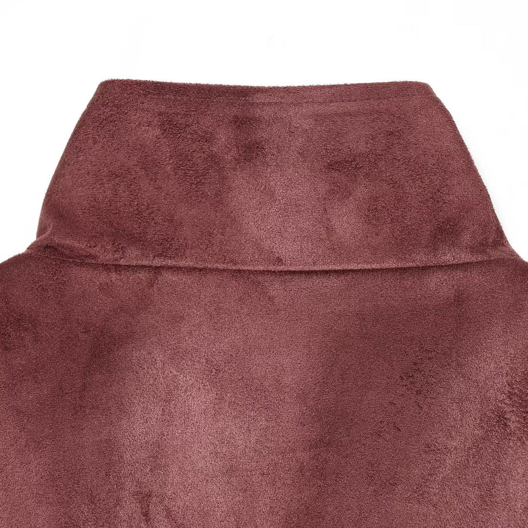 Ladies short jacket in bomber style made of suede look with high standing collar and kangaroo pockets Amarae