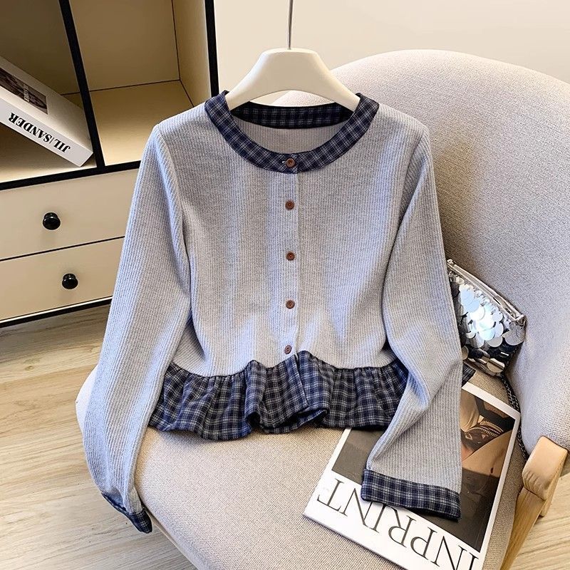 Chemise à manches longues pour femmes avec col et détails en volants Chic & Stil