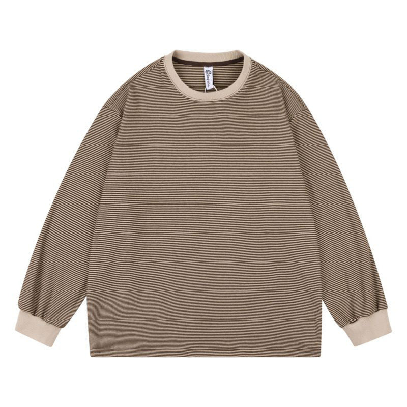 Unisex Wide Striped Long Sleeve in Oversized Cut with Ribbed Cuffs Amarae