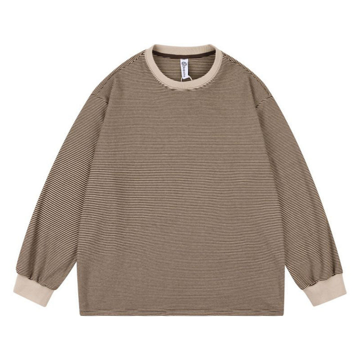 Unisex Wide Striped Long Sleeve in Oversized Cut with Ribbed Cuffs Amarae