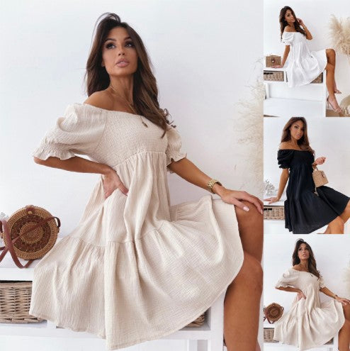 Amarae off-shoulder mini dress with ruffles for women