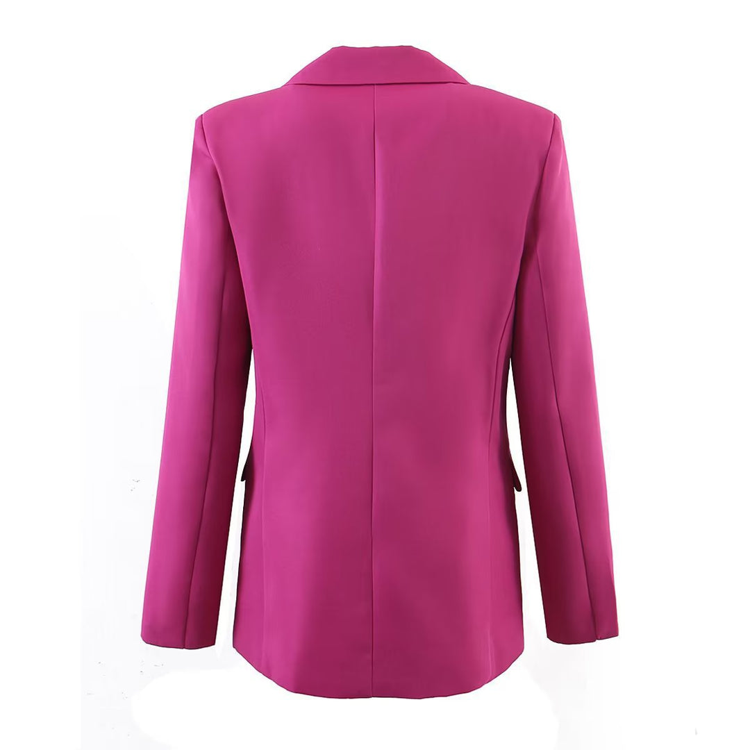 Women's Tailored Longline Blazer with Patch Pockets and Narrow Lapels Amarae