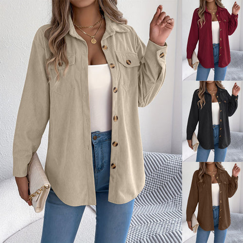 Casual corduroy jacket for women with practical pockets and stylish buttons Amarae