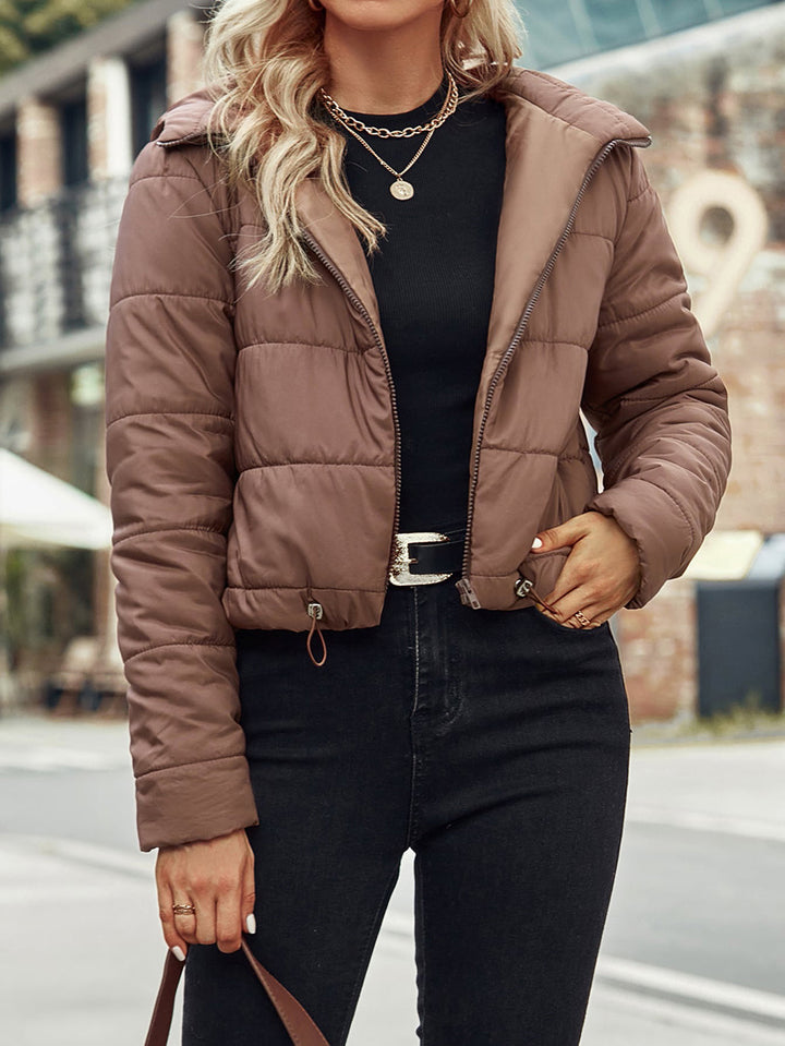 Casual quilted jacket for women with adjustable waist and hood Lune London