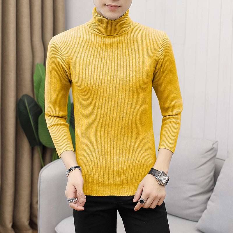Men's premium turtleneck sweater in fine ribbed knit Lune London
