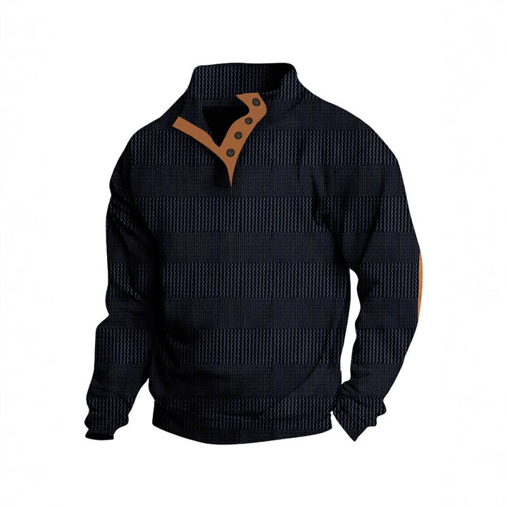 Fashion sweater for men with textured collar Lune London