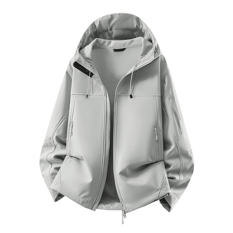 Men's softshell jacket with fleece lining, water-repellent and hood reinforcement Amarae