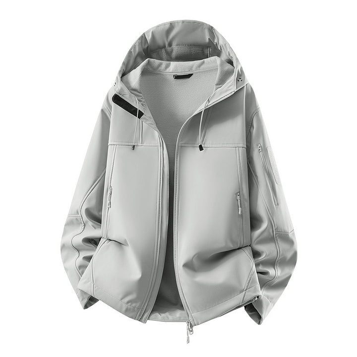 Men's softshell jacket with fleece lining, water-repellent and hood reinforcement Amarae