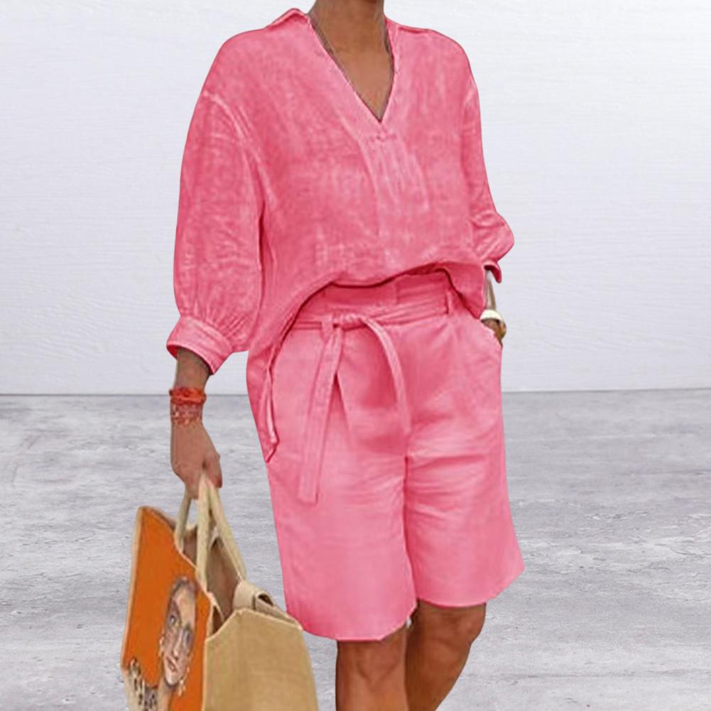 Tenue d'été décontractée pour femmes avec haut large et shorts Lune London