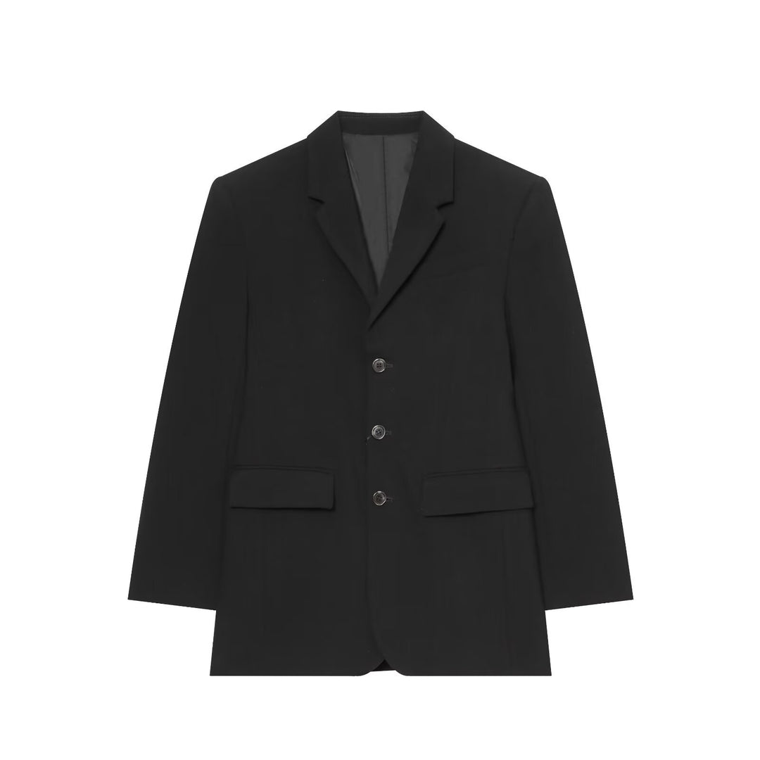 Women Single-Breasted Short Blazer with Notch Lapels, Structured Fit and Flap Pockets Amarae